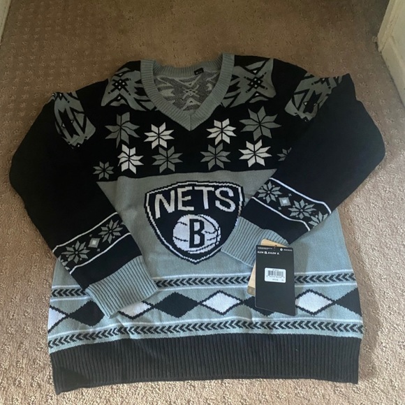 NWT Brooklyn Nets Brooklyn festive holiday sweater - Picture 4 of 6